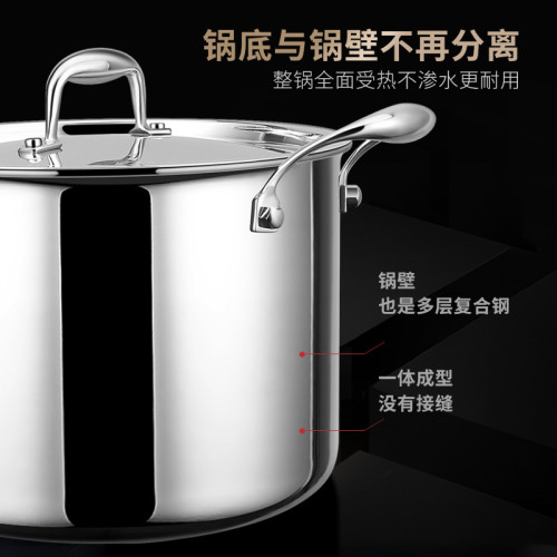 316不鏽鋼湯鍋深家用加厚食品級蒸煮燉瓦斯電磁爐專用煮粥高湯鍋