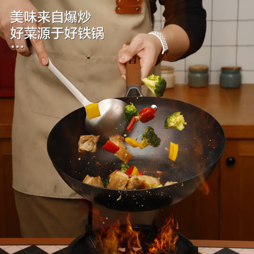 【辛吉飛推薦】第二代中康精鐵炒鍋氮化防鏽無塗層電磁爐炒菜鐵鍋
