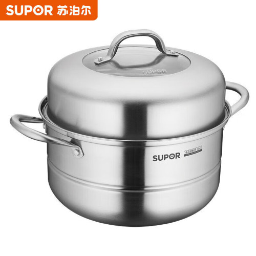蘇泊爾（SUPOR）家用多功能304不鏽鋼蒸鍋高拱蓋26cm雙層VZ26BS03