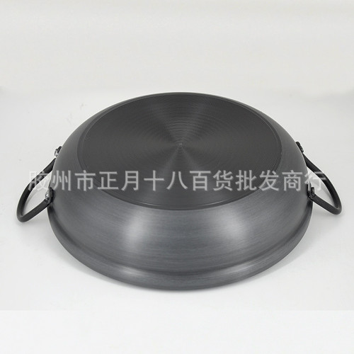 韓國硬質鋁合金海鮮鍋部隊火鍋雙耳湯鍋餐廳飯店平底鍋辣湯鍋28CM