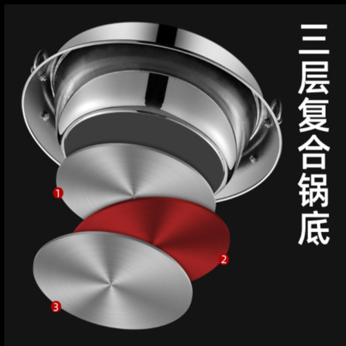 304不鏽鋼飛碟火鍋家用清湯鴛鴦火鍋盆商用邊爐涮煮鍋電磁爐通用
