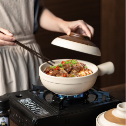 側把平底煲仔飯砂鍋煲 明火耐高溫乾燒900度飯店家用湯煲電陶爐煲