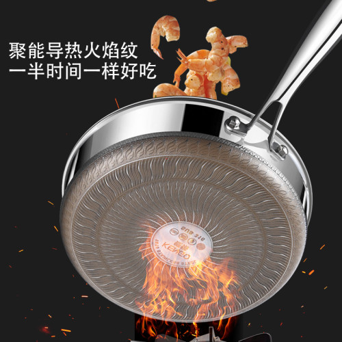 316L不鏽鋼煎鍋平底鍋不沾鍋家用深煎餅煎蛋小號電磁爐專用炒菜鍋