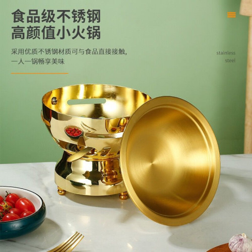 不鏽鋼環保油單人小火鍋爐乾鍋仔米村拌飯安格斯肥牛涮鍋一人一鍋
