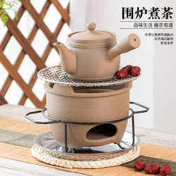 無釉無塗層圍爐煮茶耐高溫防爆泡茶壺側把茶壺烤茶壺烤火爐網紅