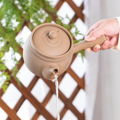 無釉無塗層圍爐煮茶耐高溫防爆泡茶壺側把茶壺烤茶壺烤火爐網紅