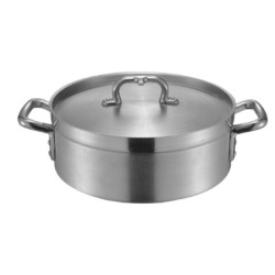 鋁湯桶圓形湯煲雙耳水桶米桶多用桶配蓋複合底適用電磁爐28cm
