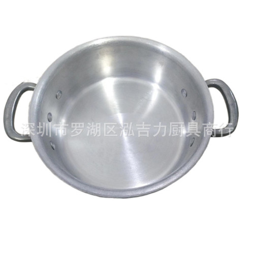 鋁桶圓桶燒水桶湯桶加厚耐用厚底桶50cm雙耳電磁爐瓦斯爐適用