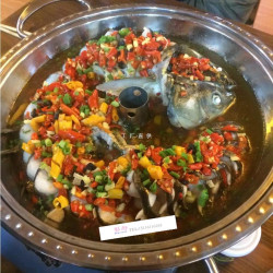 剁椒魚頭蒸鍋不鏽鋼海鮮蒸汽鍋商用餐廳桑拿鍋蒸汽火鍋一體