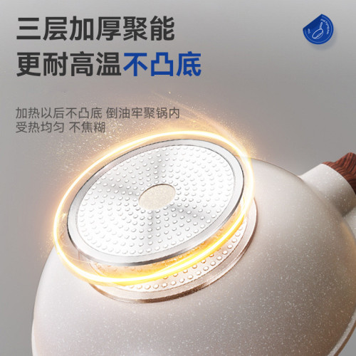 大炒鍋家用雙耳炒菜鍋不沾鍋火鍋電磁爐瓦斯爐通用36/40cm超大鍋