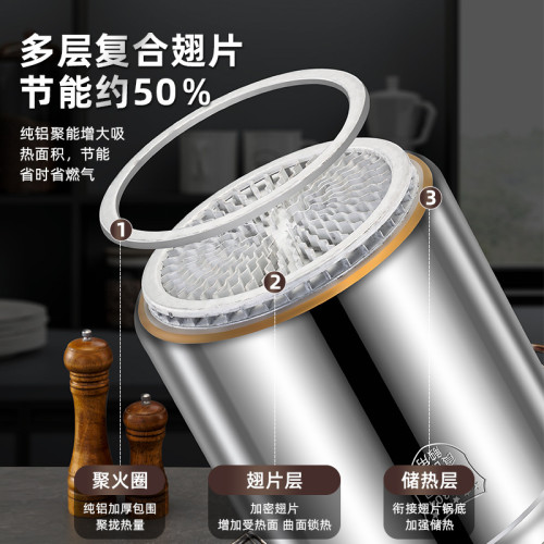 304不鏽鋼湯桶桶鹵水桶翅片桶聚熱桶特厚煤氣帶蓋商用桶湯鍋聚能