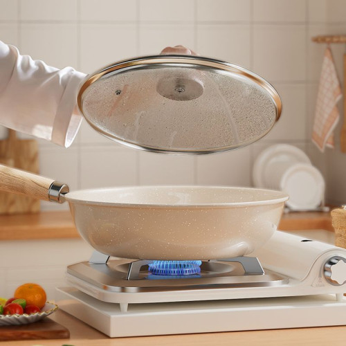 【嚴選】麥飯石炒鍋不沾鍋炒菜鍋家用煎炒平底鍋電磁爐瓦斯爐通用