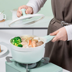 debo德鉑含鈦奶鍋寶寶輔食18cm鋁合金無塗層不沾鍋羅莎妮