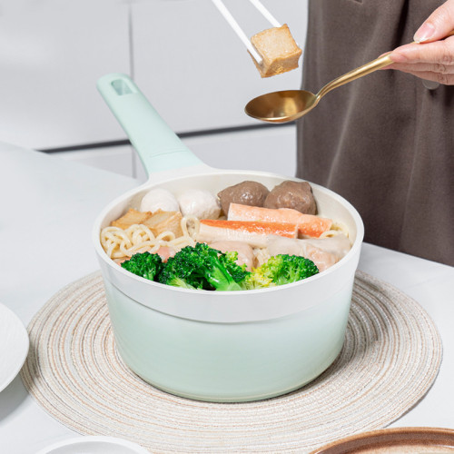 debo德鉑含鈦奶鍋寶寶輔食18cm鋁合金無塗層不沾鍋羅莎妮
