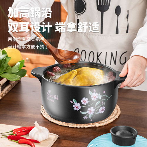 砂鍋燉鍋家用中式湯鍋陶瓷小沙鍋瓦罐湯煲仔飯電磁爐適用土陶燉煮