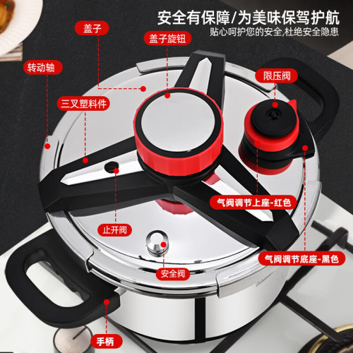 德國高壓鍋家用316不鏽鋼加厚防爆壓力鍋大容量電磁爐通用食品級