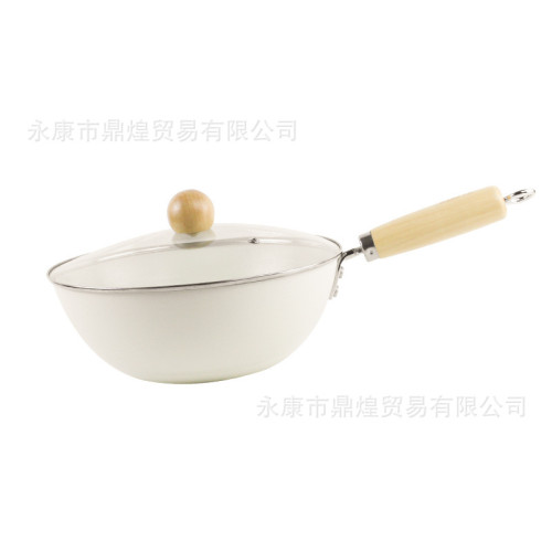 奶鍋一人份陶瓷小炒鍋鐵鍋家用炒菜鍋電磁爐鍋瓦斯爐通用炒鍋鍋具
