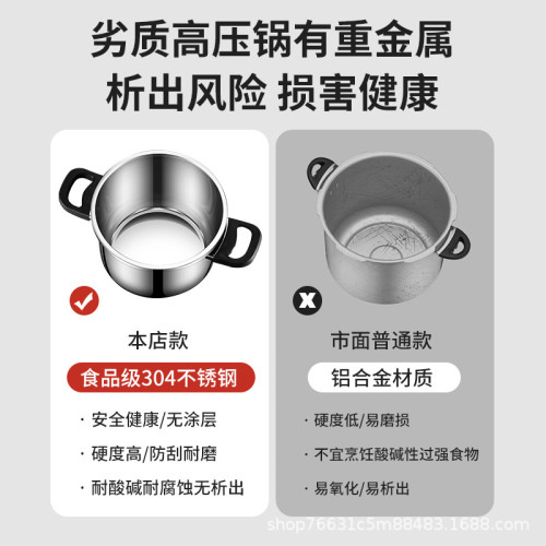 304不鏽鋼壓力鍋家用瓦斯爐電磁爐通用加厚大容量禮品防爆高壓鍋