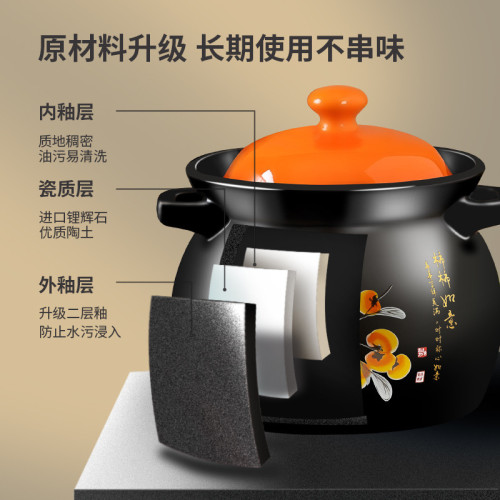 砂鍋燉鍋家用瓦斯煲湯鍋耐高溫陶瓷瓦斯爐專用湯鍋沙鍋燉雞湯煲