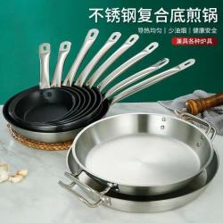 不鏽鋼平底鍋不沾煎鍋煎餅煎蛋牛排手抓餅電磁爐瓦斯爐通用家商用