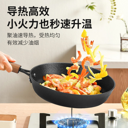 螺旋紋不沾26CM煎鍋家用鑄鐵煎鍋電磁爐瓦斯爐