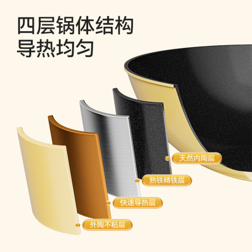陶瓷小炒鍋一人用不沾鍋家用瓦斯電磁爐通用嬰兒輔食鍋輕便炒菜鍋