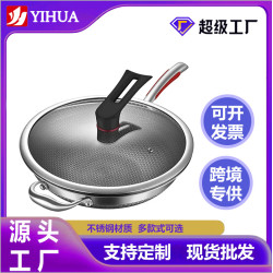 不鏽鋼炒鍋家用不沾鍋無塗層無油煙炒菜鍋電磁爐瓦斯通用鍋具