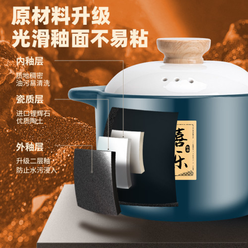 砂鍋燉鍋家用陶瓷鍋瓦斯爐大號瓦斯沙鍋煮粥熬湯瓦煲湯鍋燉煲
