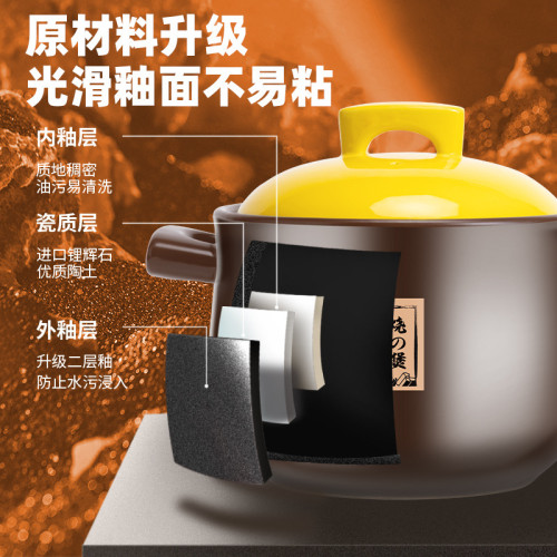 砂鍋燉鍋家用耐高溫陶瓷鍋湯鍋乾燒瓦斯爐湯煲仔沙鍋養生煲湯