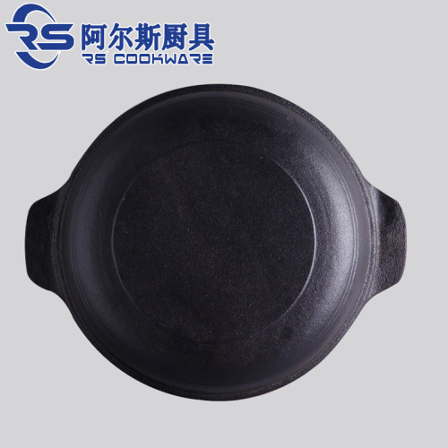阿爾斯鑄鐵平底鴛鴦火鍋平底商用家用四川鐵火鍋無塗層雙格老火鍋
