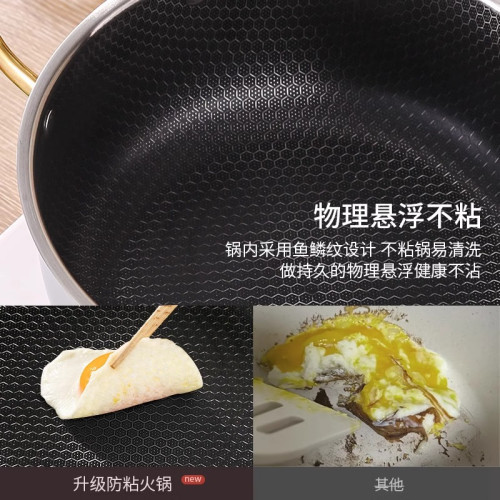 食品級316不鏽鋼雙耳湯鍋家用煮粥燉煮燜蜂窩韓式蒸煮不沾鍋鍋具
