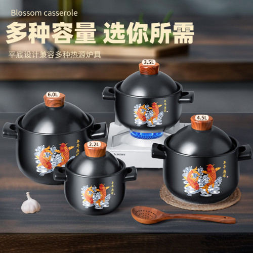 砂鍋燉鍋家用煲湯石鍋耐高溫瓦斯爐專用乾燒不裂燉湯燉雞沙鍋