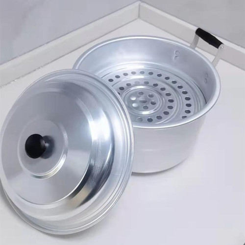 雙層鋁蒸鍋老式鋁鍋家用燒水鍋特厚大容量湯鍋煤氣爐蒸煮銻鍋燉鍋