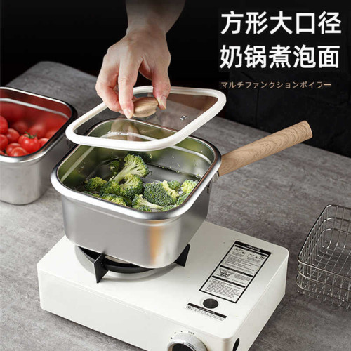不鏽鋼炸油鍋家用小型油炸鍋戶外多功能可攜式炸鍋煤氣用炸炸鍋
