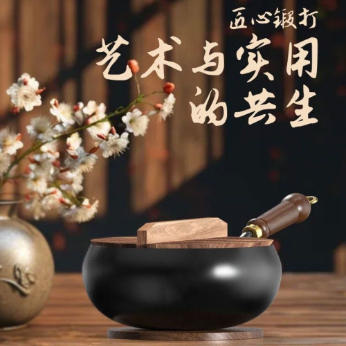 古法大肚鍋正宗章丘不沾鐵鍋小炒鍋炒菜燉湯24CM小鐵鍋