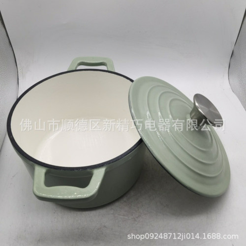 家用鑄鐵琺瑯鍋18cm經典系列燉煮鍋煲湯鍋電磁爐通用微壓搪瓷鍋