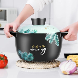 芭蕉葉砂鍋家用瓦斯煲煲仔飯燉鍋大容量湯鍋大號用煲湯燉湯陶瓷