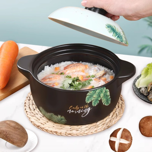 芭蕉葉砂鍋家用瓦斯煲煲仔飯燉鍋大容量湯鍋大號用煲湯燉湯陶瓷