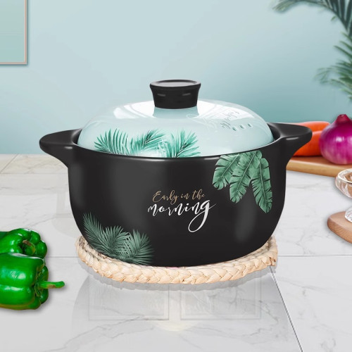 芭蕉葉砂鍋家用瓦斯煲煲仔飯燉鍋大容量湯鍋大號用煲湯燉湯陶瓷