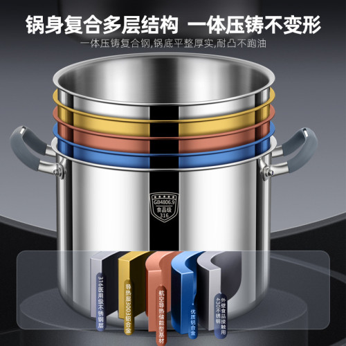 316不鏽鋼湯鍋家用食品級無鉚釘大容量燉鍋電磁爐專用高湯鍋煮鍋