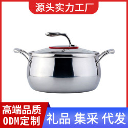 不鏽鋼鎖水湯鍋18/10加厚鋼大容量燉鍋無塗層通用煲湯鍋