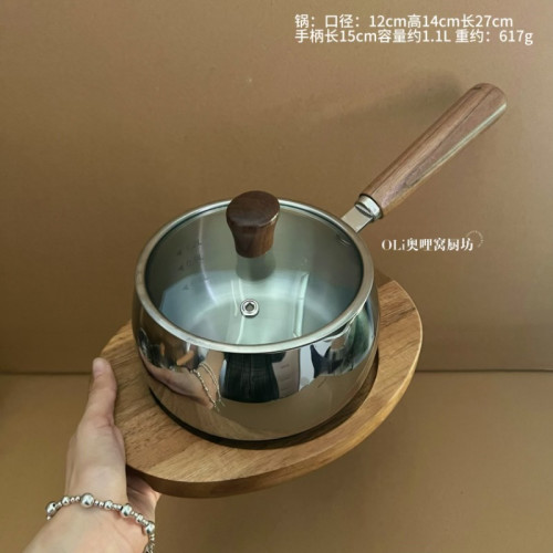 316L無塗層不鏽鋼鍋寶寶輔食鍋家用蒸鍋一人份早餐熱奶鍋小湯鍋