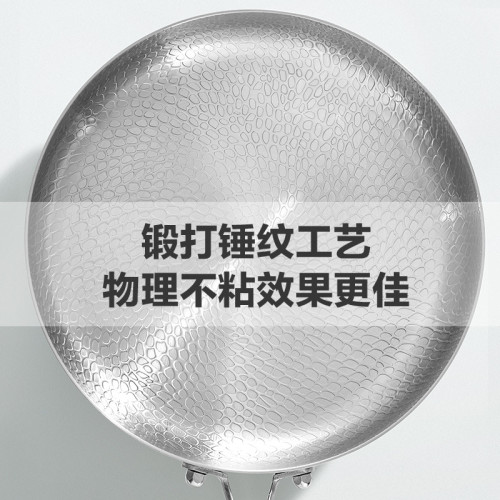 有鈦鎚紋煎鍋荷葉紋平底鍋家用牛排鍋煎蛋鍋電磁爐瓦斯爐通用煎鍋