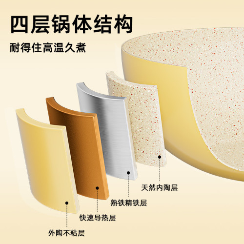 陶瓷迷你一人份小炒鍋家用電磁爐瓦斯爐炒菜專用不沾鍋平底鍋鐵鍋