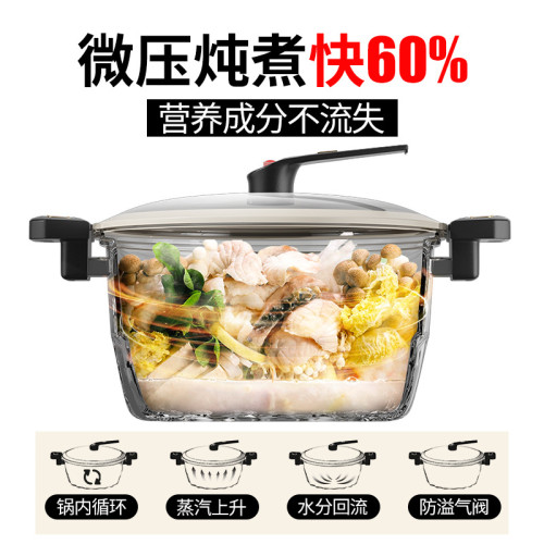 微壓湯鍋家用多功能蒸煮鍋燉鍋煲湯不沾雙耳鍋瓦斯爐電磁爐專用鍋