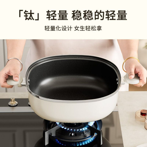 微壓鍋湯鍋家用鈦鍋陶瓷蒸煮不沾鍋煲湯燉鍋雙耳電磁爐蒸鍋瓦斯爐