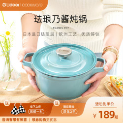琺瑯鍋鑄鐵迺醬家用燉鍋燉盅砂鍋湯鍋燜燒鍋不沾鍋多功能電磁爐