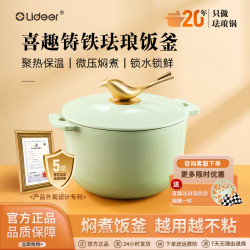 飯釜琺瑯鑄鐵鍋19cm搪瓷煮鍋家用深燒鍋燉鍋湯鍋不沾鍋電磁爐