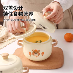 雙蓋提手陶瓷燉盅隔水燉家用燕窩一人份品級煨湯瓦罐湯小燉罐
