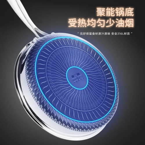 雙面屏316L不鏽鋼平底鍋雙面蜂窩煎鍋炒鍋家用不沾鍋炒菜鍋煎蛋鍋